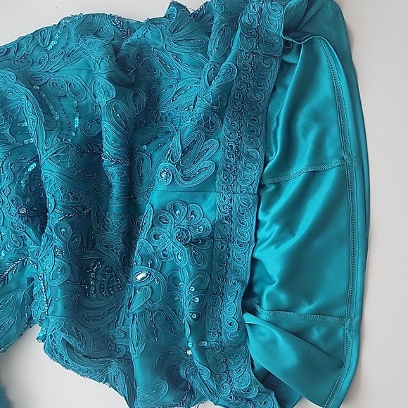 Sue Wong Nocturne Women's Dress Sequins and Beans Size 2 Teal Green 💚 - Picture 8 of 9